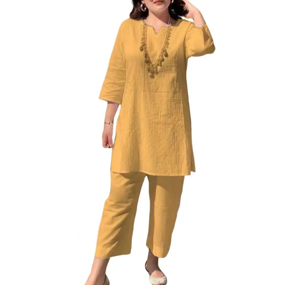 1 Set Tracksuit Set Home Women Summer Blouse Trousers Loose Lady Summer Suit Casual Tee Shirt Long Pants Women Clothing