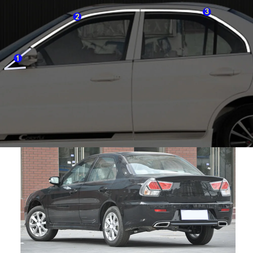 For Mitsubishi SOUEAST V3 2008 2009 2010 2011 2012 2013 2014 2015 Sticker Garnish Pillar Window Middle Strip Trim Frame Hoods