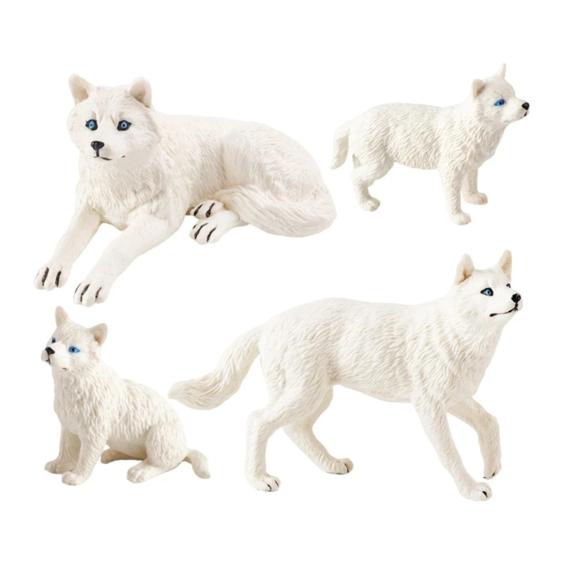 

Realistic Wolf Figurine Perfect for Home Decor Office Display Authentic Animal Figure Elaborate Photo Props 1560