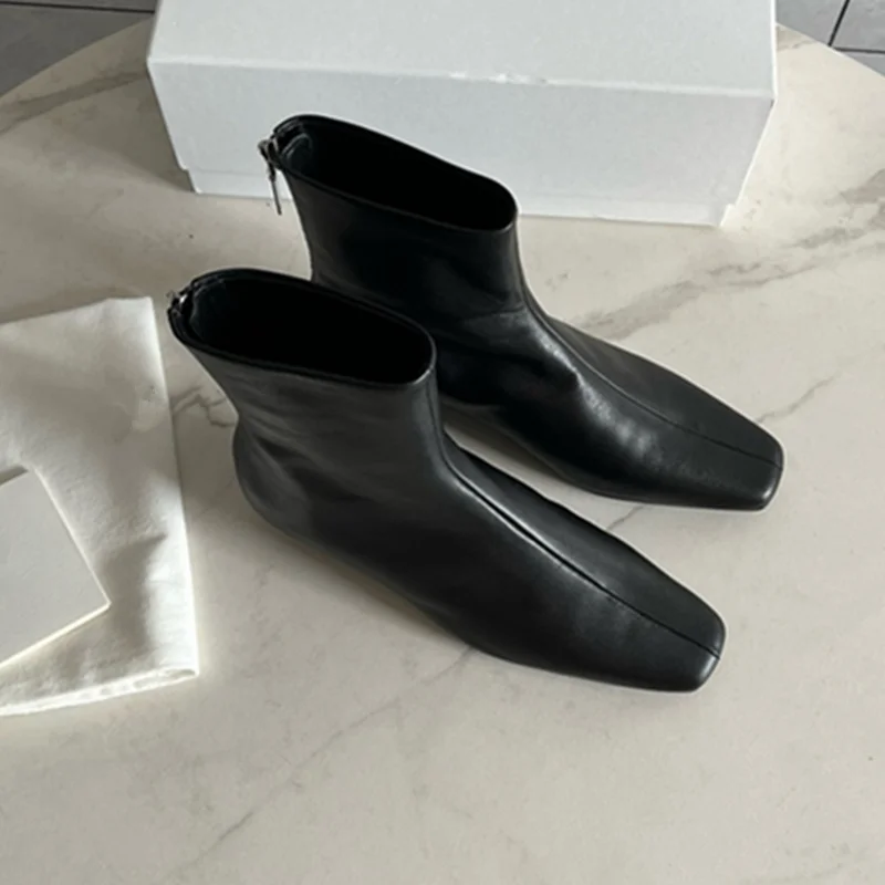 

Jenny&Dave British Style Fashion Ladies Flat Ankle Boots Genuine Leather Soft And Comfortable Autumn Winter Boots Shoes Women