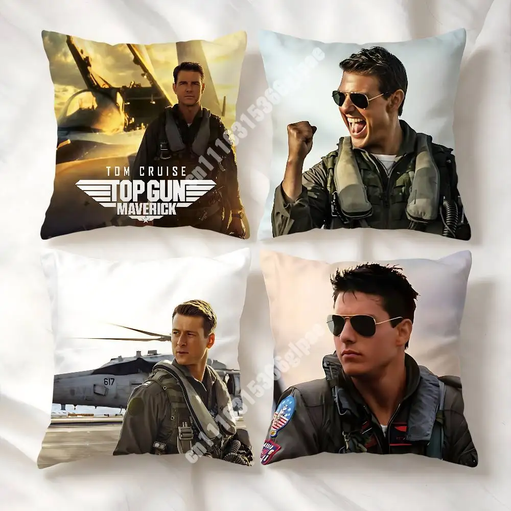 T-Top Gun Tom M-Maverick Cruise Printed Pillow Cover Sofa Couch Student Apartment Homestay Leisure Area