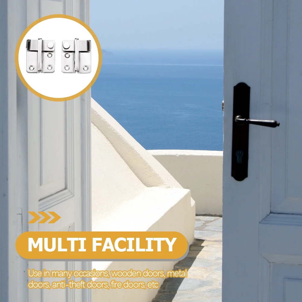 

2pcs Stainless Steel Security Latch Gate Safety Wood Door Bolt Lock Latch Home Security Device Sliding Gate Lock Right Left