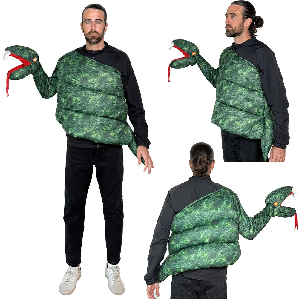 

Halloween Python Cosplay Costume Top Props Stage Performance Carnival Party Clothing Men Women Disguise Dress Up Outfits