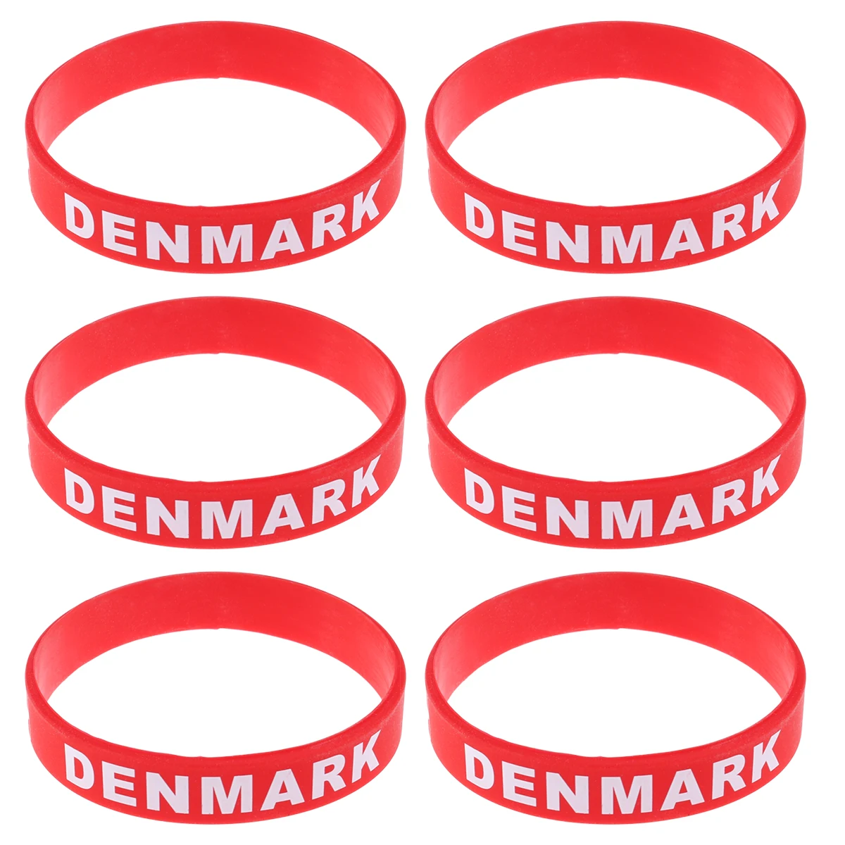 

6 Pcs Silicone Bracelet Sports Sweat Bands Wristbands Country Flag Football Rural