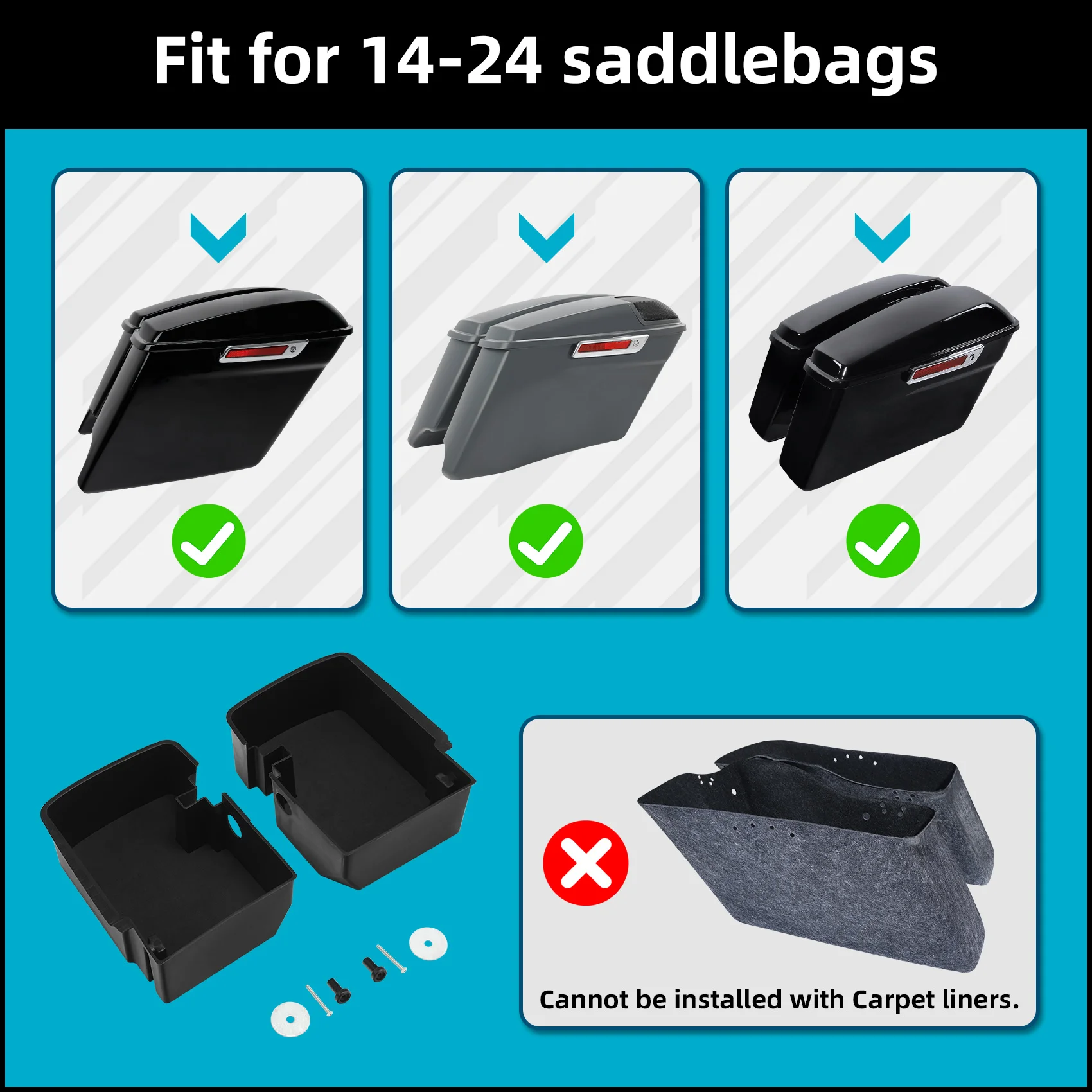 صندوق أدوات منظم السرج الصلب للدراجات النارية لدراجة Harley Touring Road King Electra Glide Street Glide 2014-2023 2015 2018 2022 21 #6