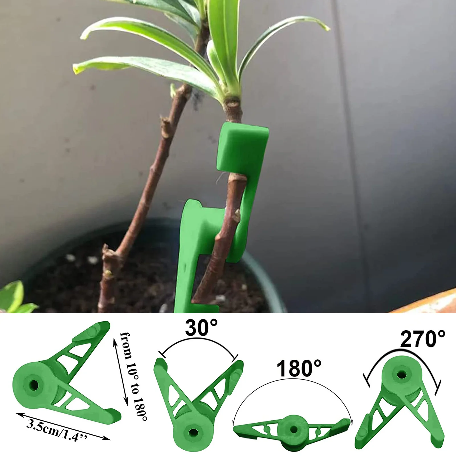 Adjustable Plant Trainer Clips 10 Pcs 360° Rotation Plant Support Clip Flower Vine Clips Garden Tool Plant Benders