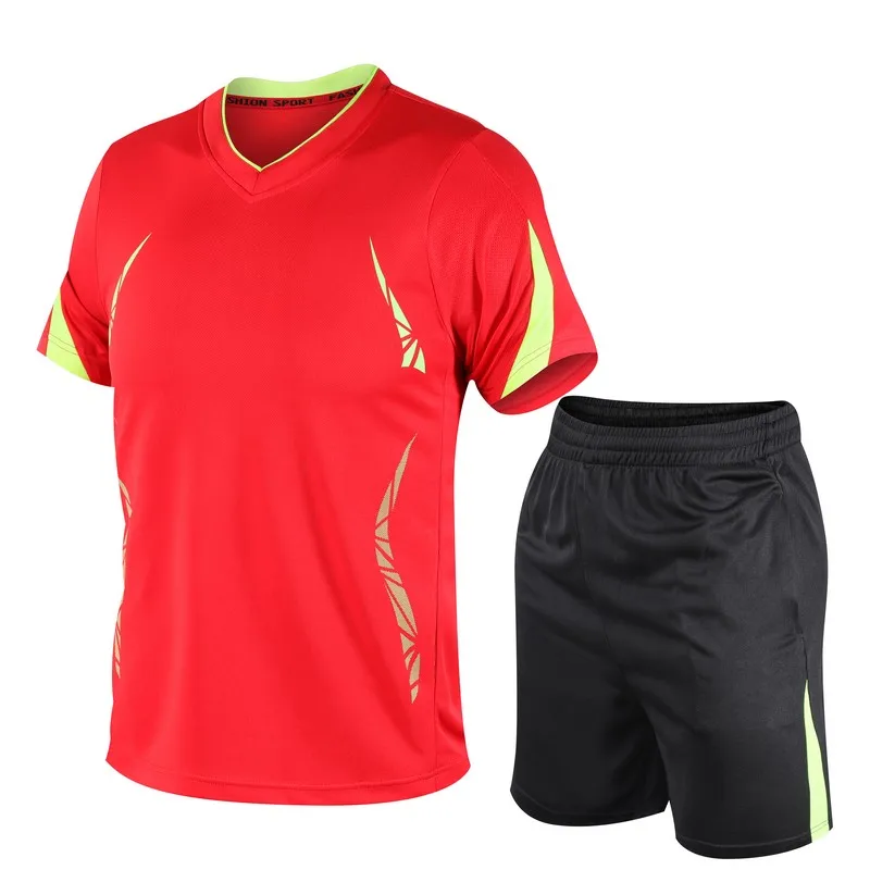 Combinaison de sport ample à manches courtes pour hommes, t-shirt de fitness, vêtements de course décontractés, séchage rapide, grand, été