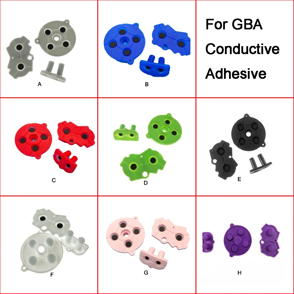 YuXi 1SET untuk GBA bantalan kunci tombol keset karet tombol perekat konduktif pengontrol pengganti bantalan karet konduktif silikon