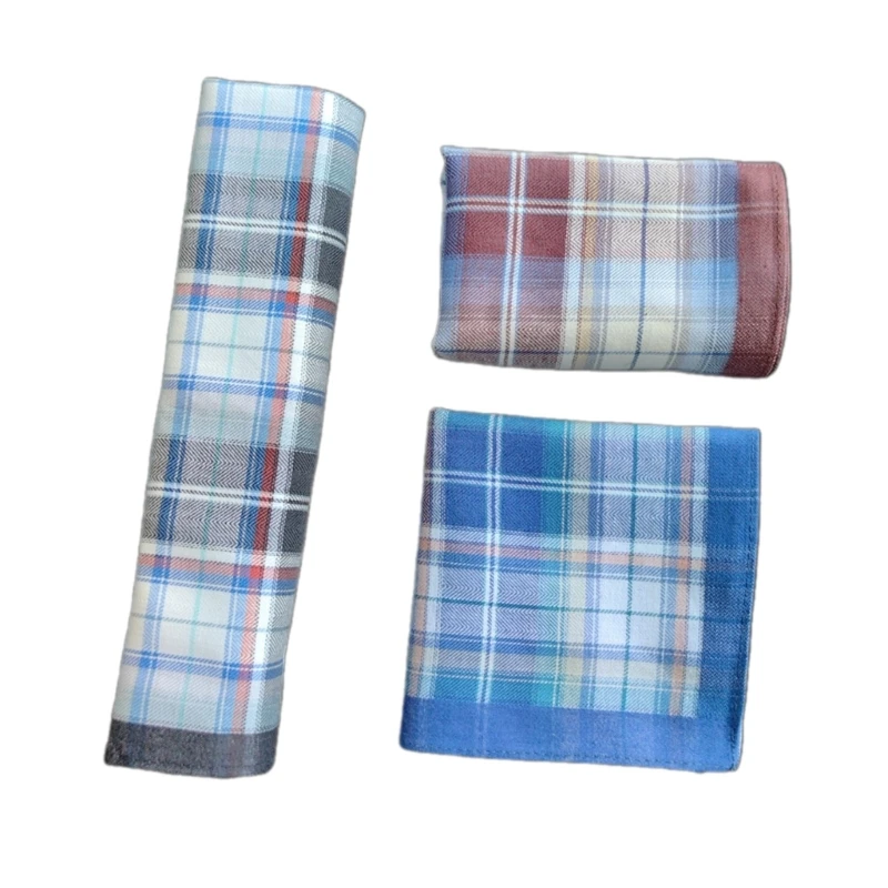 Plaids Patterned Pocket Handkerchief for Sweating for Grooms, Weddings Drop Shipping