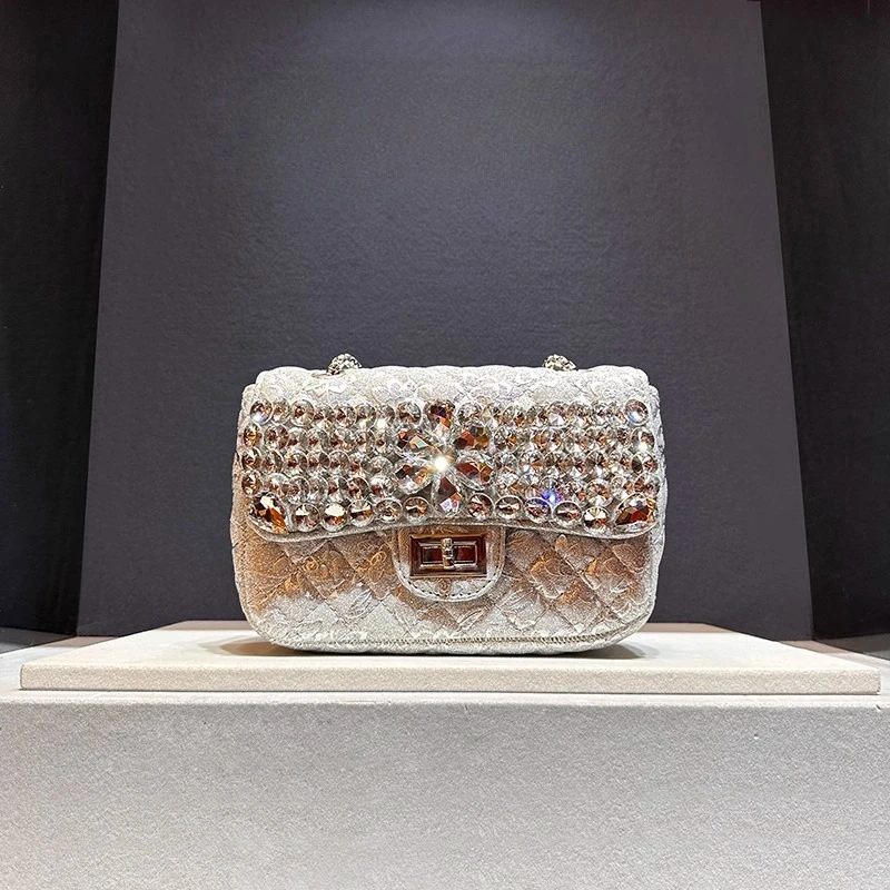 

Designer Brand Rhinestone Cross-body Chain Shoulder Phone Bags for Women Сумка Женская