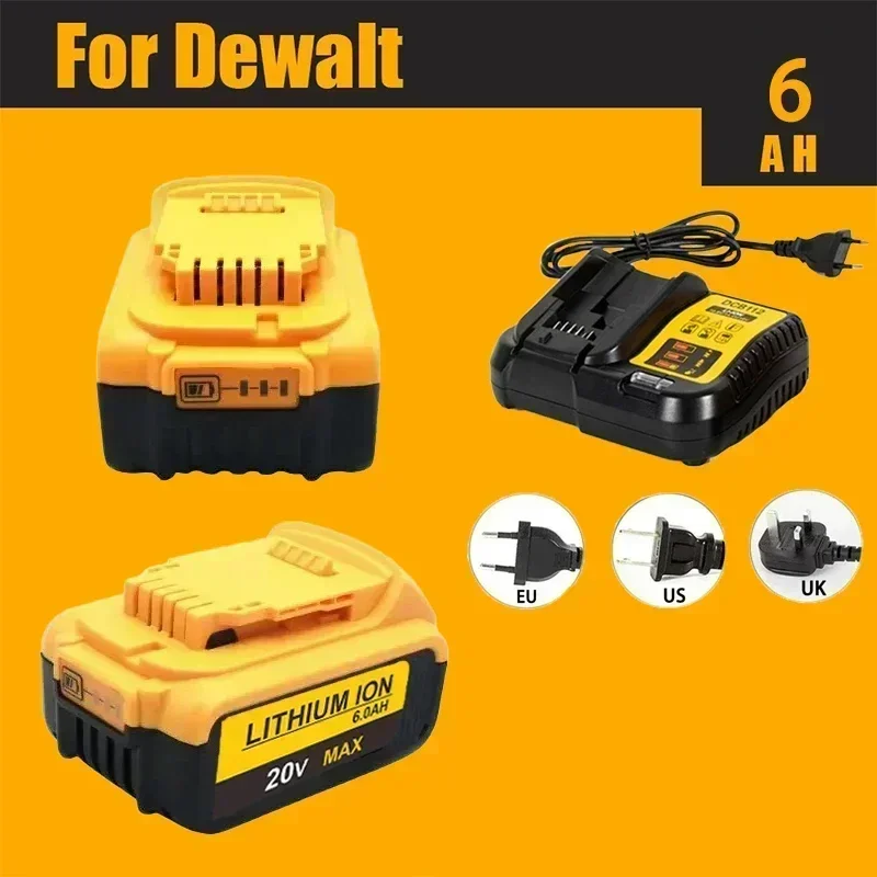 

Для Dewalt 20 В 6000 мАч DCB200 Сменный аккумулятор, совместимый с инструментами Dewalt 20 В DCB120 DCB182 DCB200 DCB609 Батарея