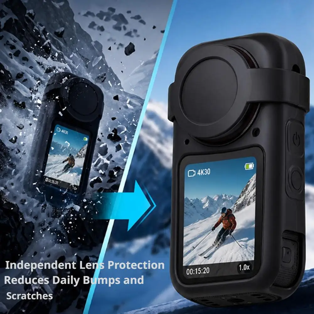 Case For Insta360 X6 Silicone Protective Cover Anti-Scratch Lens Cap Protector For Insta360 X6 Case Camera Shell Accessories
