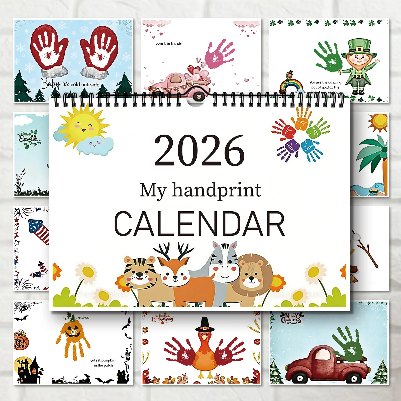 

1PC 2026 Handprint Calendar, Customizable With Handprint Decorations, As A Creative Handmade Gift For Friends And Family