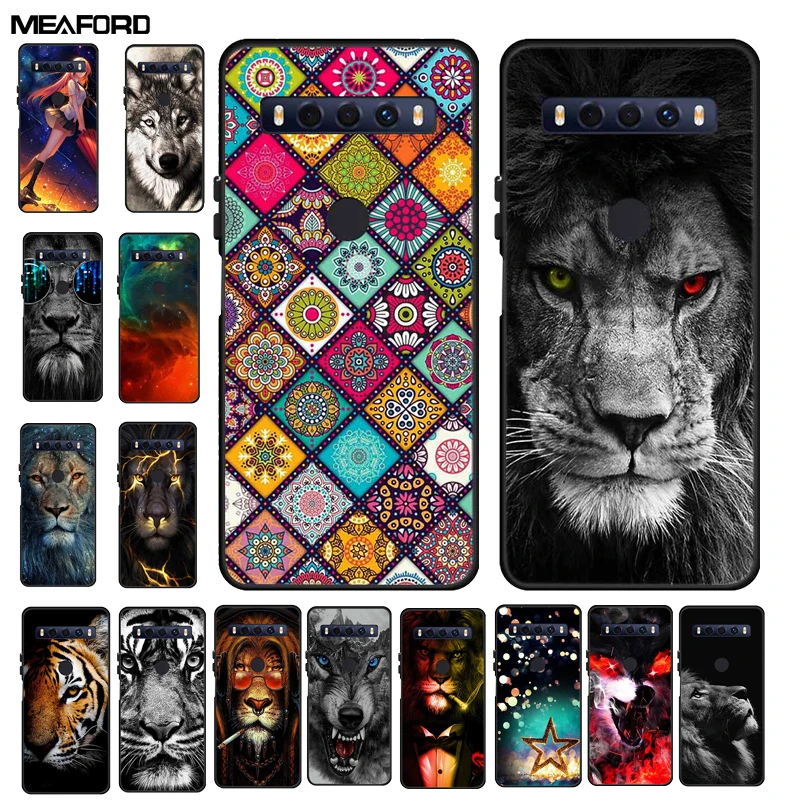 For TCL 10 SE / 10 L / 10 Lite / 10Pro Cases 10 5G UW Cartoon Soft TPU Silicone Lion Wolf Phone Case for TCL 10 5G UW Back Cover