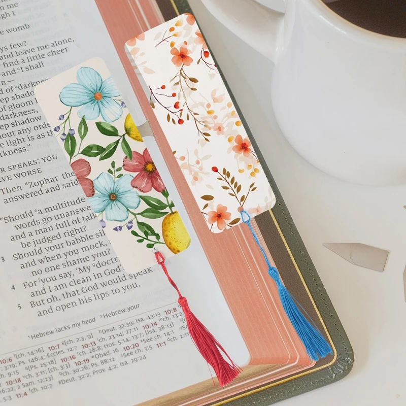 48 segnalibri di carta Segnalibri di cartoncino vuoto con nappe colorate per etichette regalo fai da te Crea il tuo segnalibro