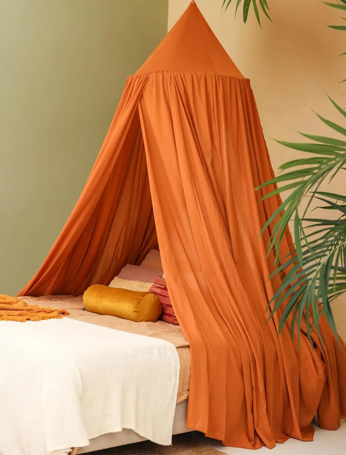 

Caramel Bed Canopy for Queen and King-Sized Beds | Bedroom Decoration for Teens or Adults | Conical Shape Insect Netting | Mosqu