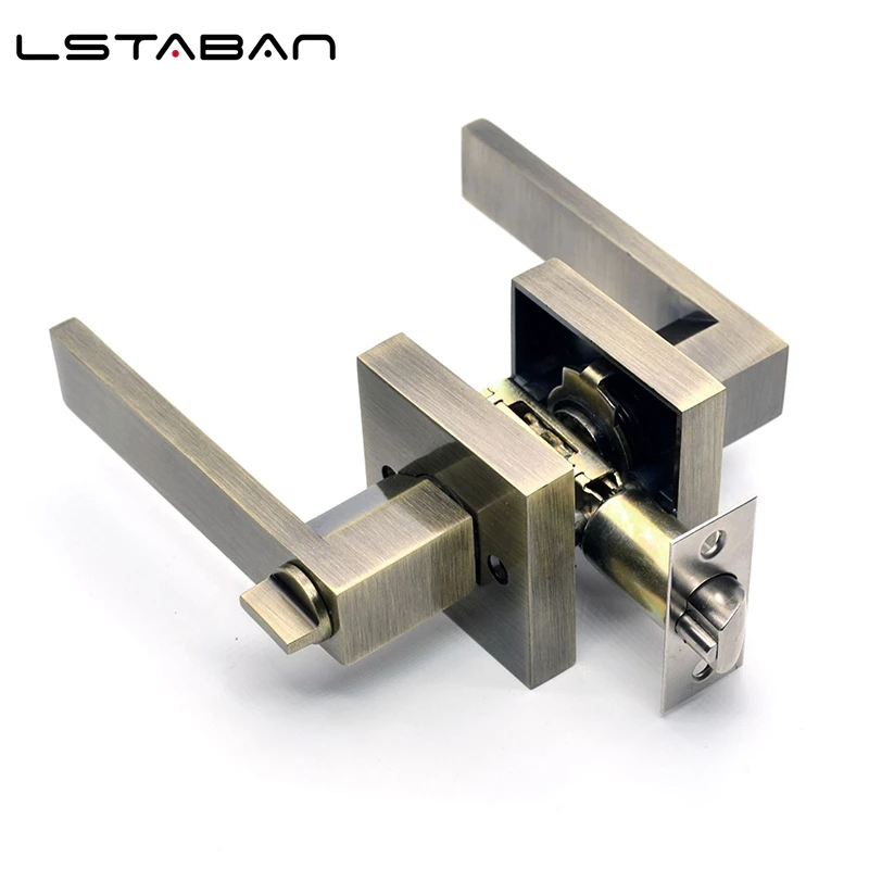 Interior Door Handle Lock with Lock Core/latch Three-bar Lock Aluminum Alloy Handle Lock Room Aluminum Alloy Handle Lock