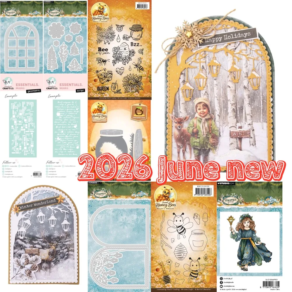 Metall-Stanzformen und transparente Stempel zum Schneiden von Papier, Stanzformen, Klingen, Messer, Stanzwerkzeuge, Scrapbook-Papier, Bastelschablonen, Stanzformen, Kerst Groet 2026