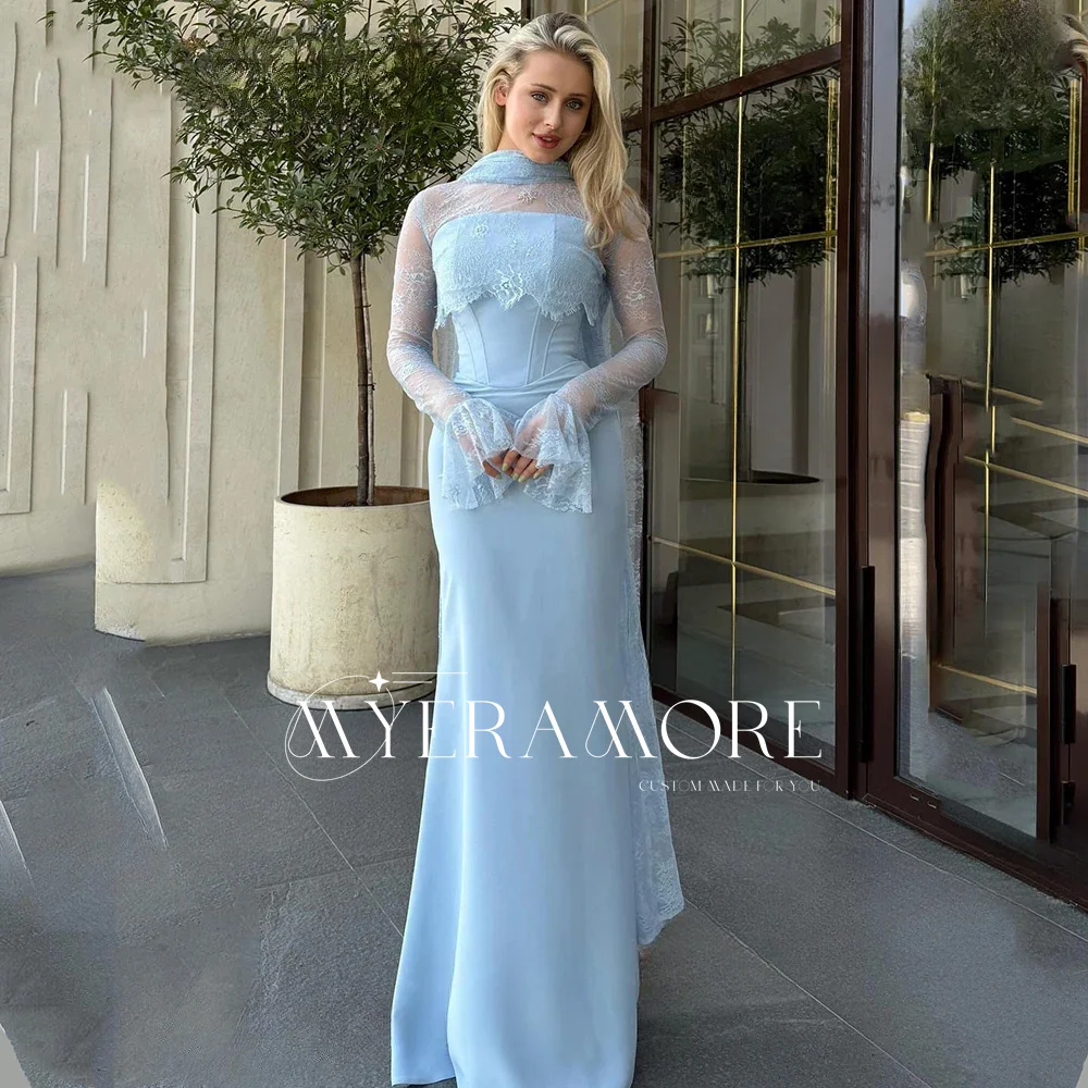 

2025 Evening Dresses Women Elegant Round Neck Long Sleeve Straight Formal Party Dress Luxury Cocktail Gowns for Women Customized
