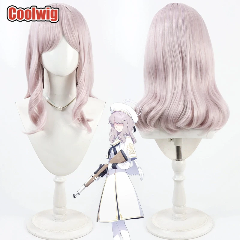 

Coolwig Synthetic Hair Tea Party Cosplay Wigs Game Blue Archive Generic Tea Party Member 45cm Long Light Pink Wig Heat Resistant