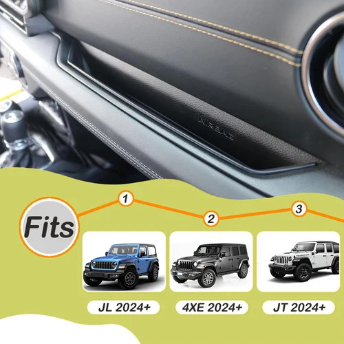 Imagen 2 del producto Caja de reposabrazos para consola central, bandeja de almacenamiento, organizador de manija delantera para pasajero, accesorios para Jeep Wrangler JL 4XE JT 2024 2025