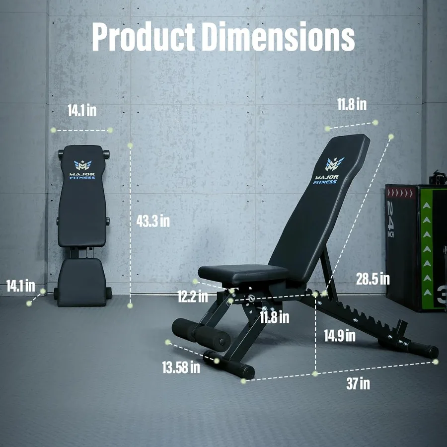 مقعد وزن قابل للتعديل لتدريب القوة، مثالي لضغط مقاعد البدلاء وتدريبات كاملة الجسم في عروض إعداد صالة الألعاب الرياضية في المرآب المنزلي