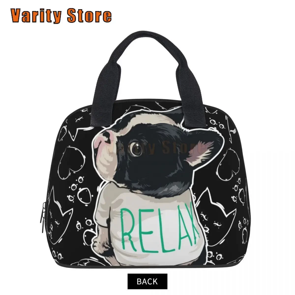 French bulldog Lunch Bag for Women Isothermal Travel Hand Pack Packaged Food Thermal Bags Thermo Pouch Kids Work Lunch Bag