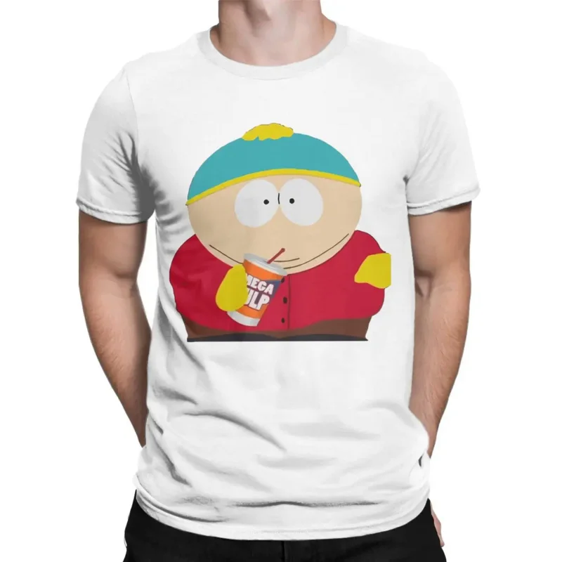 Men's Southpark Cartman T Shirts Tv Show Cartoon 100% Cotton Clothing Short Sleeve Round Neck Tee Shirt 4XL 5XL 6XL T-Shirts