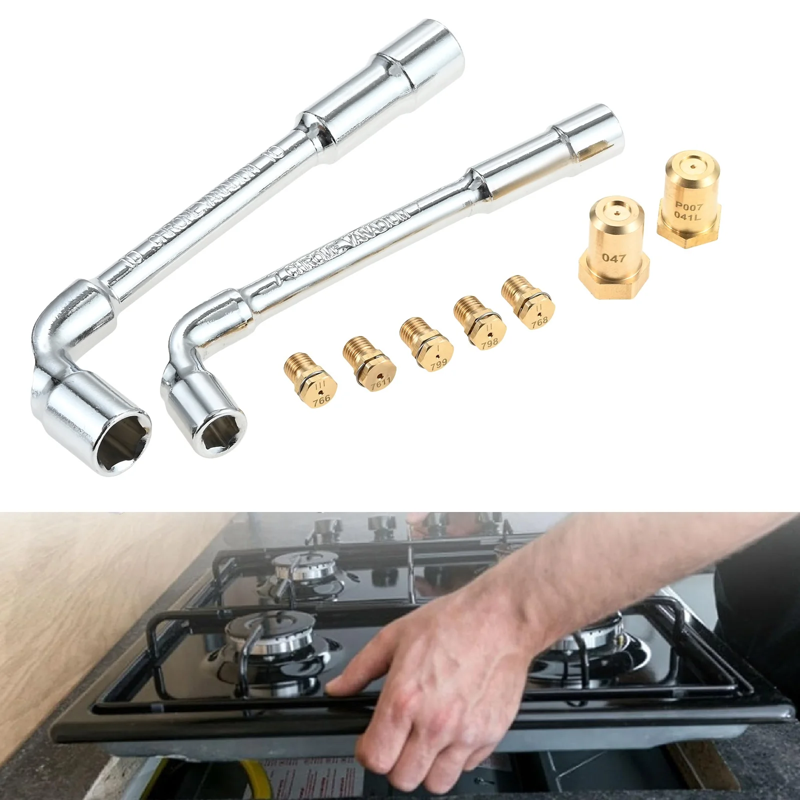 7pcs Brass Nozzle WB28X24757 WB28X39132 Natural Gas to Propane LP Conversion Kit for GE AP6996738 PS16225944 4963120 EAP16225944