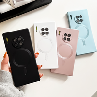 Simple Metallic Magnetic For Magsafe Case For Huawei P50 P40 P30 Pro Mate 50 40 30 20 Wireless Charging Soft TPU Bumper Cover