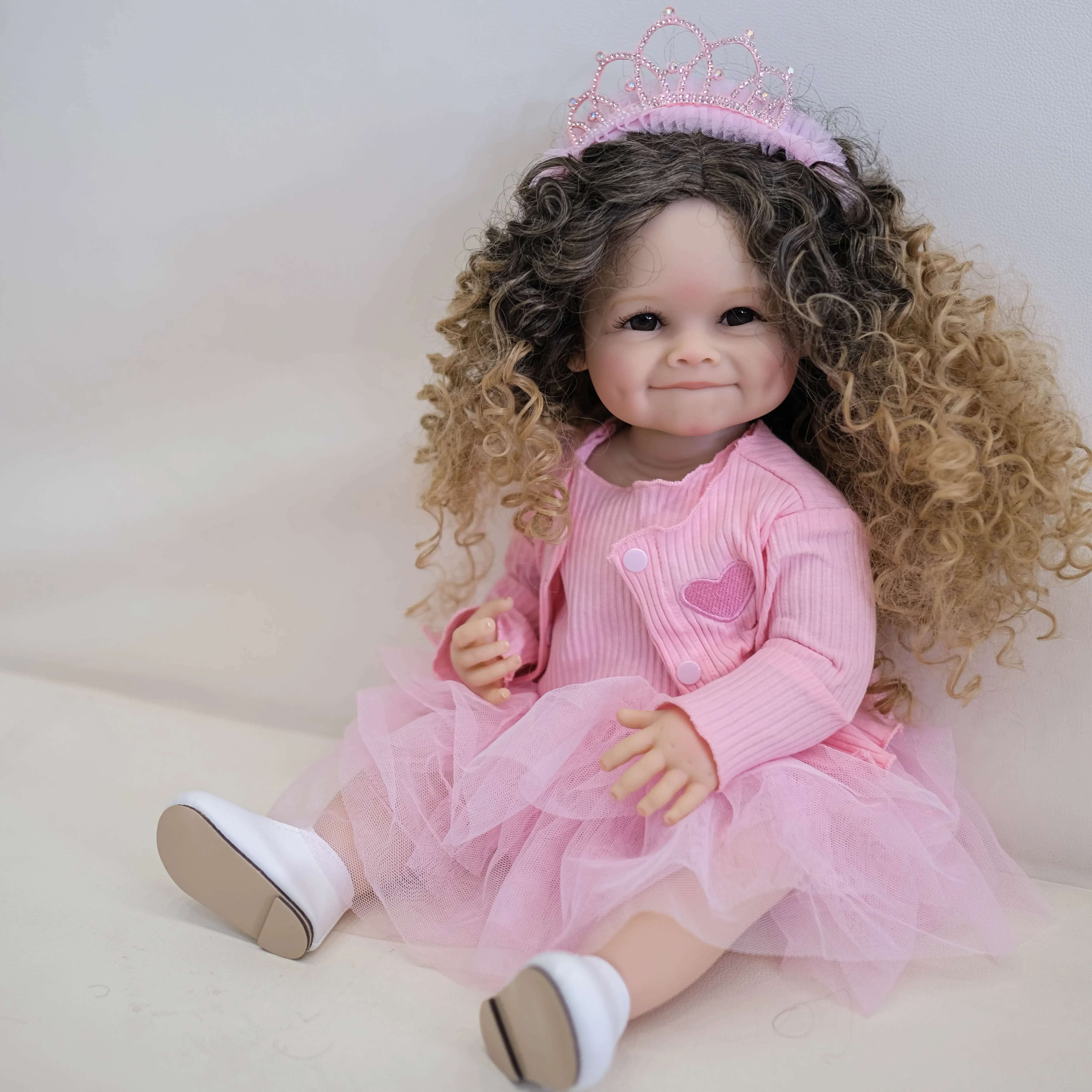 NPK 55CM Raya Reborn Toddler Girl full body soft silicone vinyl Pretty Girl Princess lifelike Baby Doll Christmas Gift for Grils