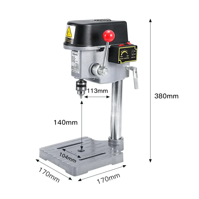 Imagem -04 - Mini Precision High Velocidade Bench Drill Fresadora Imprensa de Uso Doméstico 340w 066 mm