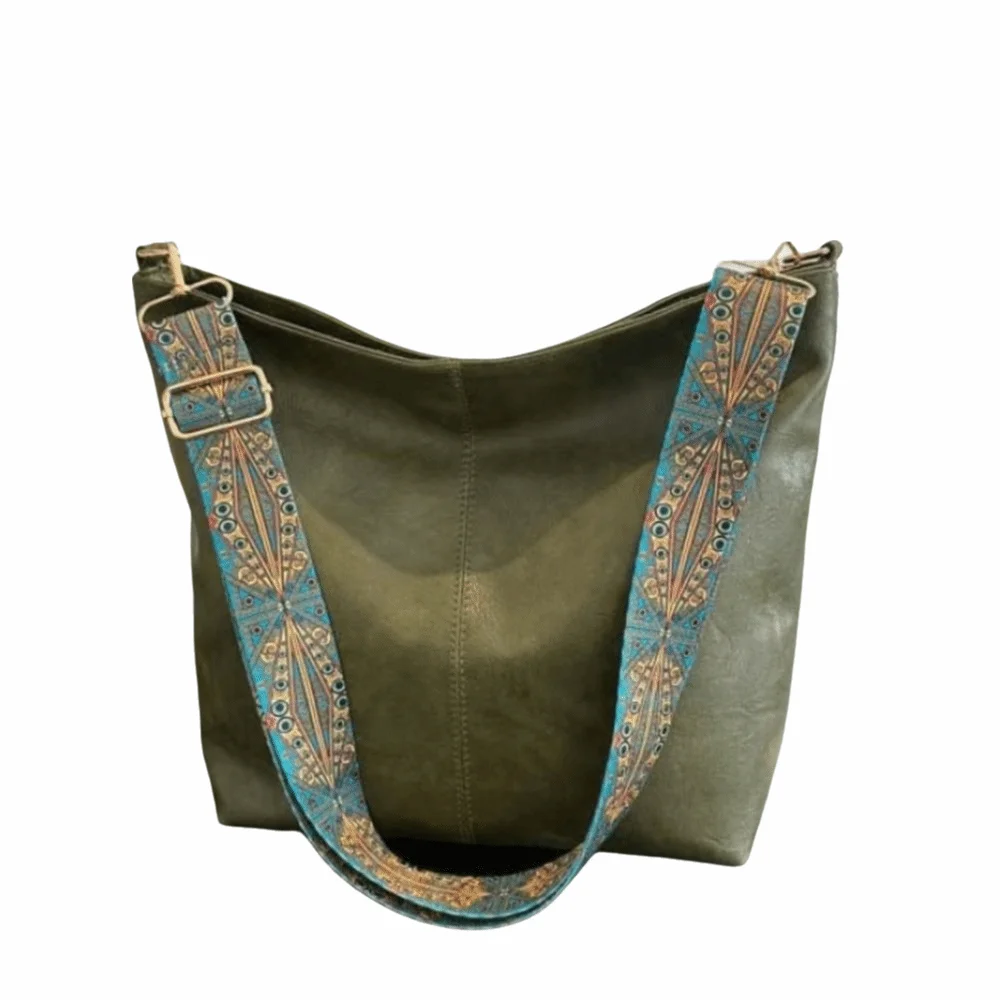 

Portable Elegant PU Leather Tote Bag Large Capacity Korean Style Vintage Shoulder Bag Solid Color Zipper Bucket Bag Shopping