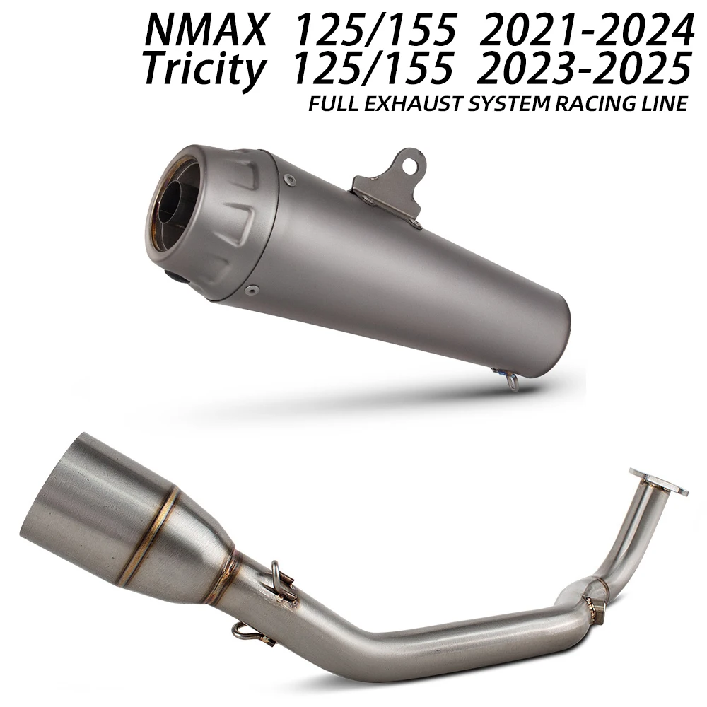 NMAX155 Exhaust System For Yamaha NMAX 125/155 2021-2024 Tricity 125/155 2023-2025 Motorcycle Exhausts Manifold Pro Race Muffler