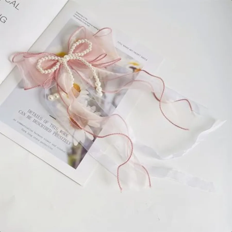 Подвески с розовой пряжей и жемчугом и бантом для сумки Bogg, аксессуары, резиновая пляжная сумка, подвески в стиле бохо, 25