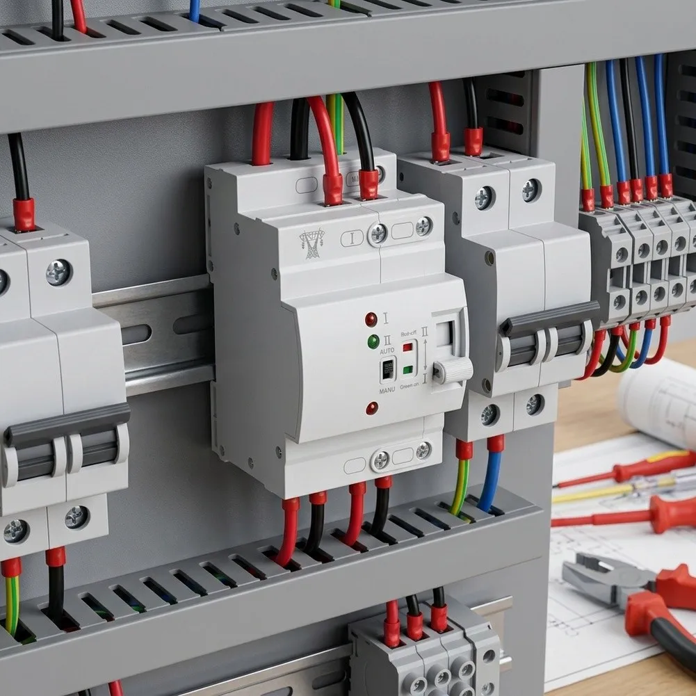 2P 220V Automatic Transfer Switch for Single Phase Power Systems with Dual Input Support and Protective Circuitry