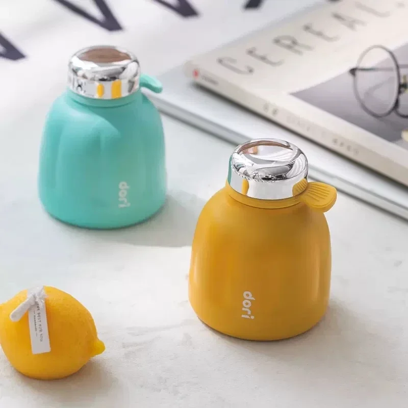 250ml Mini Pumpkin Thermos Stainless Steel Vacuum Flask With Hand Carry Cute Girl Student Thermal Coffee Mug Pocket Water Bottle