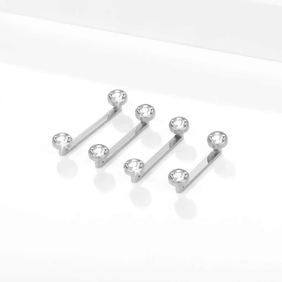 Implant Grade Titanium Microdermal Anchors CZ Surfcae Barbell Piercings Internal Thread Staple Skin Diver Piercings Bar Jewelry
