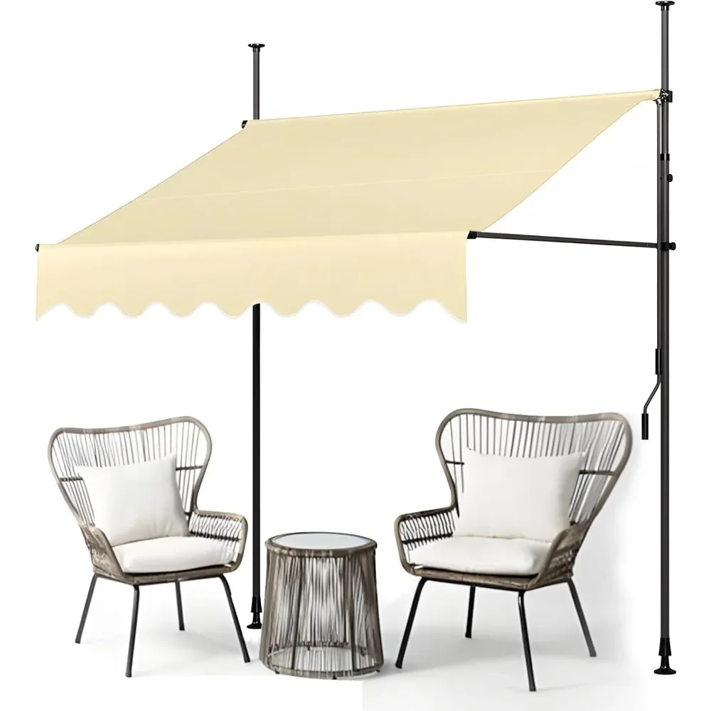 

78 inch x 118 inch outdoor sunshade, non drilled terrace sunshade, adjustable angle and height, with UV protection