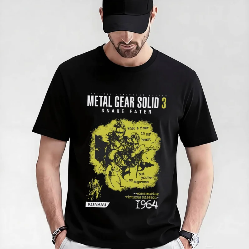 

Metal Gear Solid Snake Eater 0315 MGS gift t shirt for men Kojima Video game Graphic Clothes 100% cotton tee All size tops S-6XL