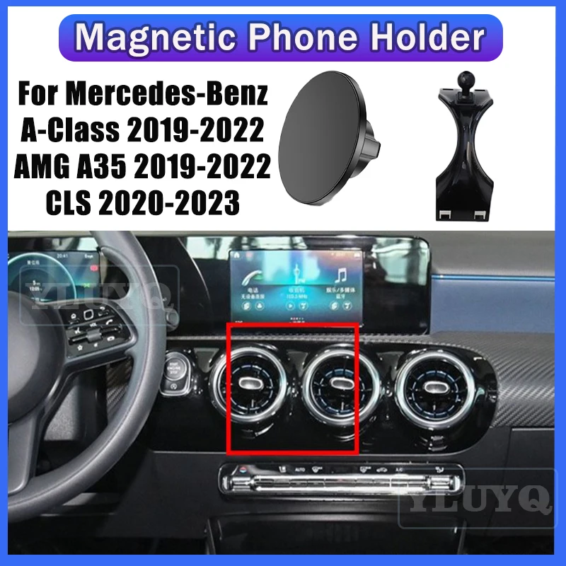

For Mercedes A-Class W177 V177 2019-2022 GLA Car magnetic phone holder Gravity navigation stand 360° rotatable Car accessories