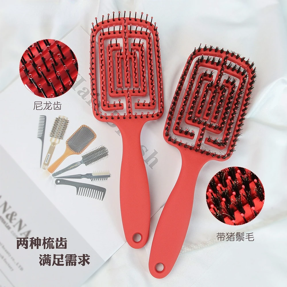 Magic Hair Women Female Scalp Massage Comb Bristle&nylon Hairbrush Detangling Girls Bristle Nylon Brush for Hairdressing Styling