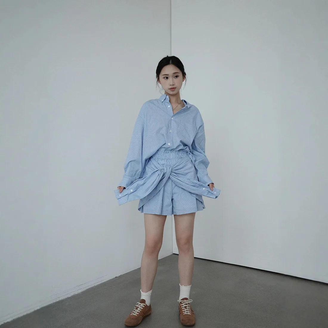 

Gagarich Summer New Collection Japanese French Style Loose Fashionable Retro Striped Shirt Loose Casual Fashionable Top
