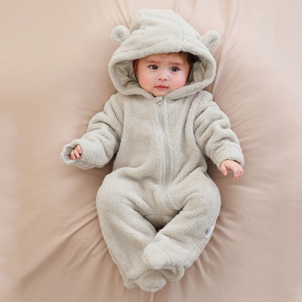 Newborn Baby Bodysuit Flannel Autumn Winter Boys Girl Clothes Cute Newborn Romper Soft Infant Clothing 0-9 Months