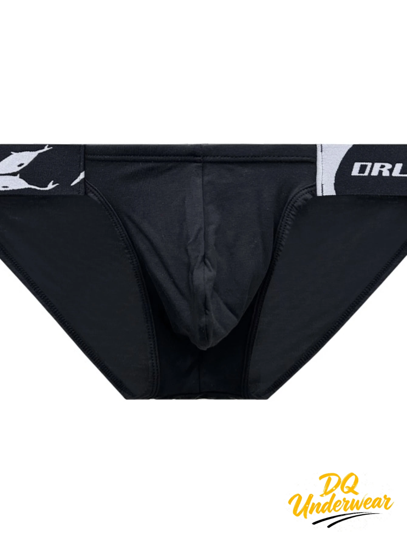 1PCS Sleek Minimal Cut Men Briefs Printed Label Waist Comfort Support Pouch Everyday Male Under Shorts OR6401
