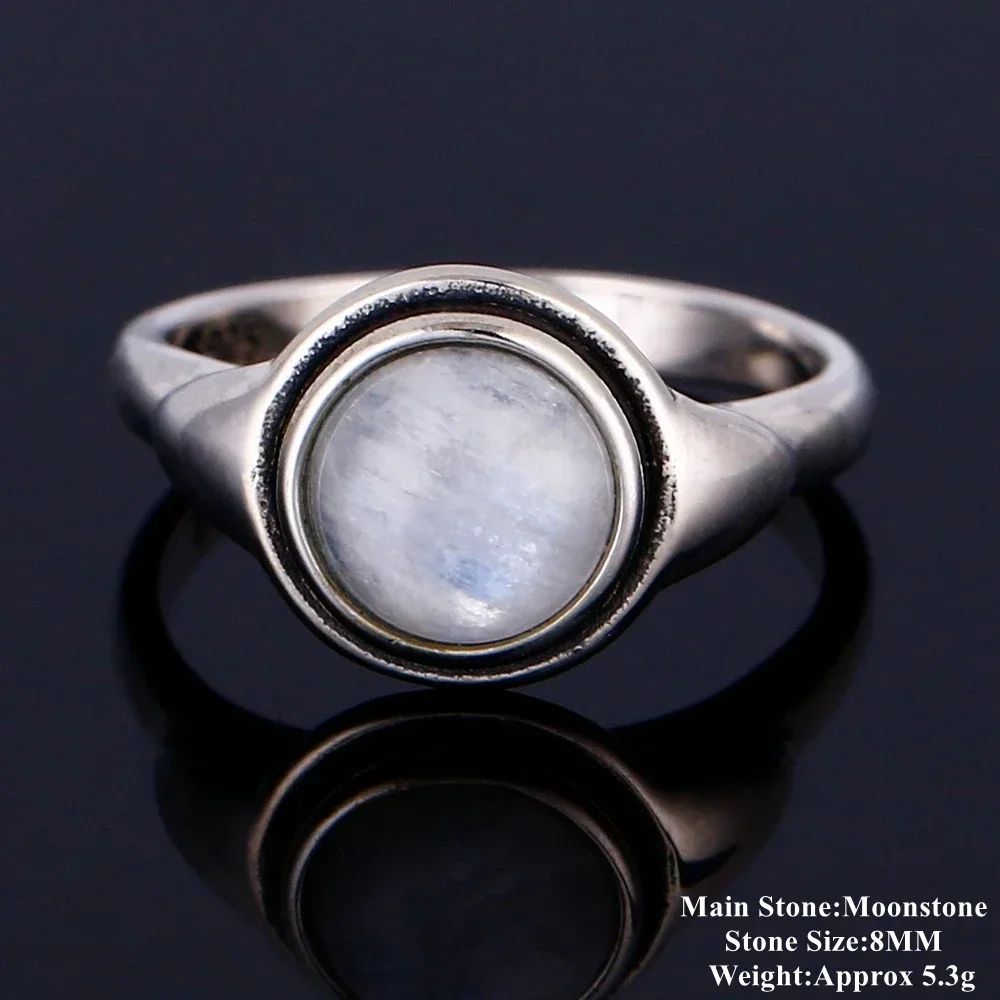 Hoge Kwaliteit Natuurlijke Maansteen Ringen 925 Sterling Zilveren Vinger Ring Voor Vrouwen Jubileum Cadeau Luxe Fijne Sieraden