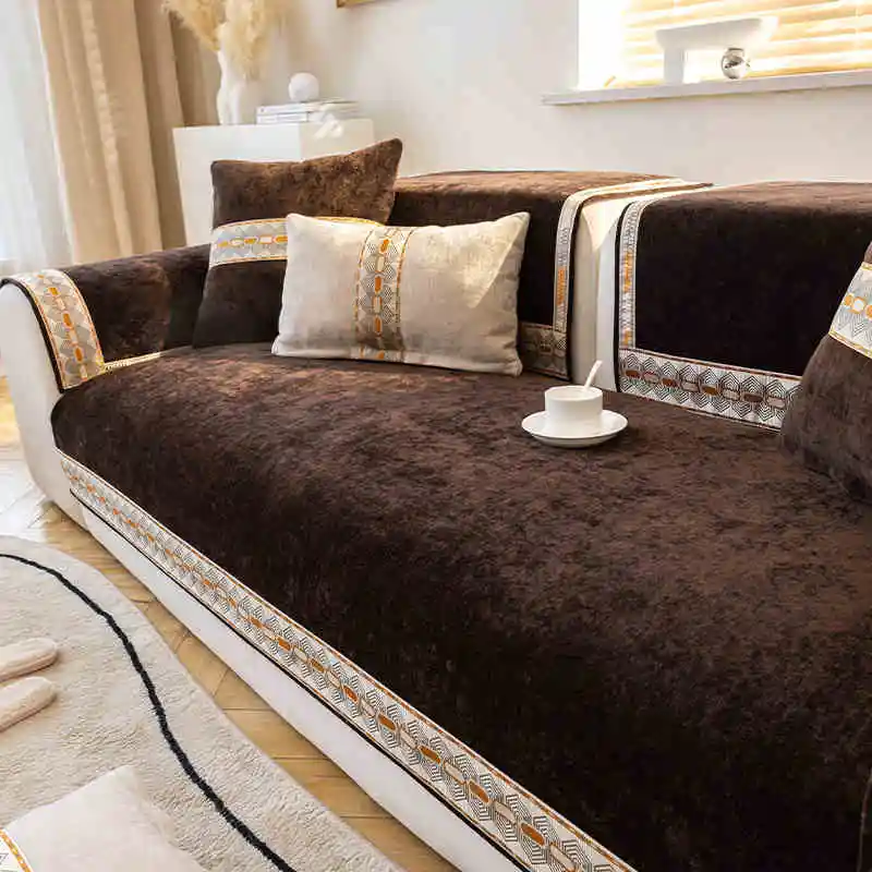 Home Decor Sofa Cover Living Room Four Seasons Universal Chenille Couch Cover Non-slip Cushion Armchairs Seat Cover Cloth Towel