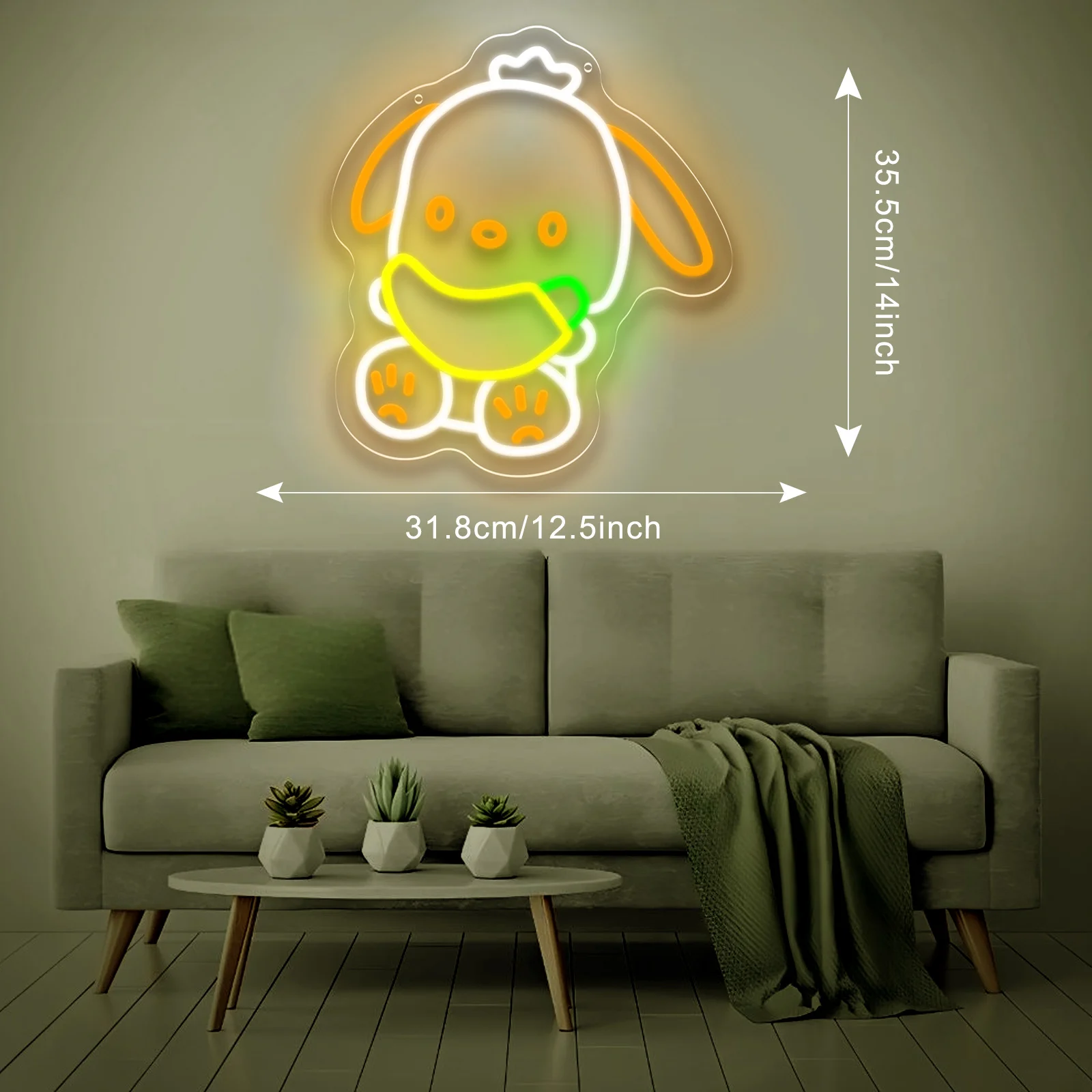 Sanrio Neonschild Pochacco Neonlicht für Geständnis der Liebe, Party, Schlafzimmer, Spielzimmer, Fenster, Café, Bar, Getränke, Shop-Dekoration