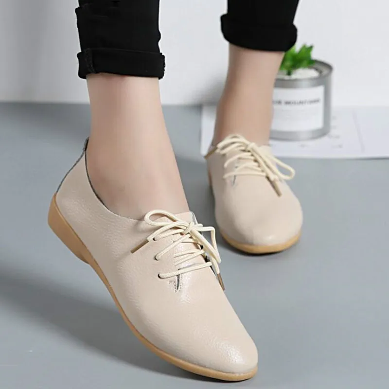 Loafers Women Casual Shoes Genuine Leather Summer  Moccasins Soft Pointed Toe Ladies Footwear Women Flats Shoes Female yui8