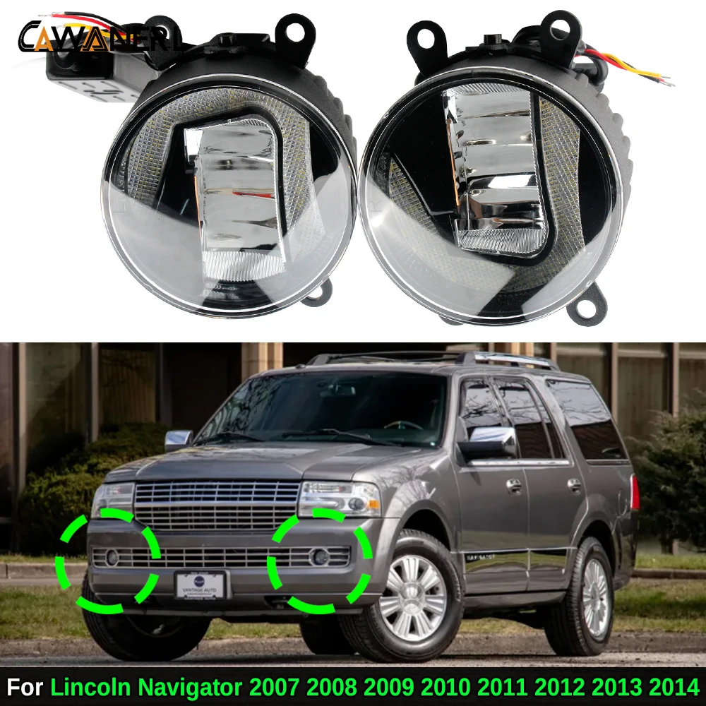 2IN1 Car Canbus LED Fog Light Accessories Daylight DRL High Bright For Lincoln Navigator 2007 2008 2009 2010 2011 2012 2013 2014